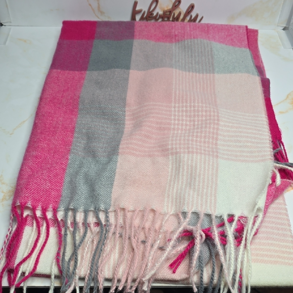 Pashmina Shawls and Wraps Soft Warm Long Pink white grey